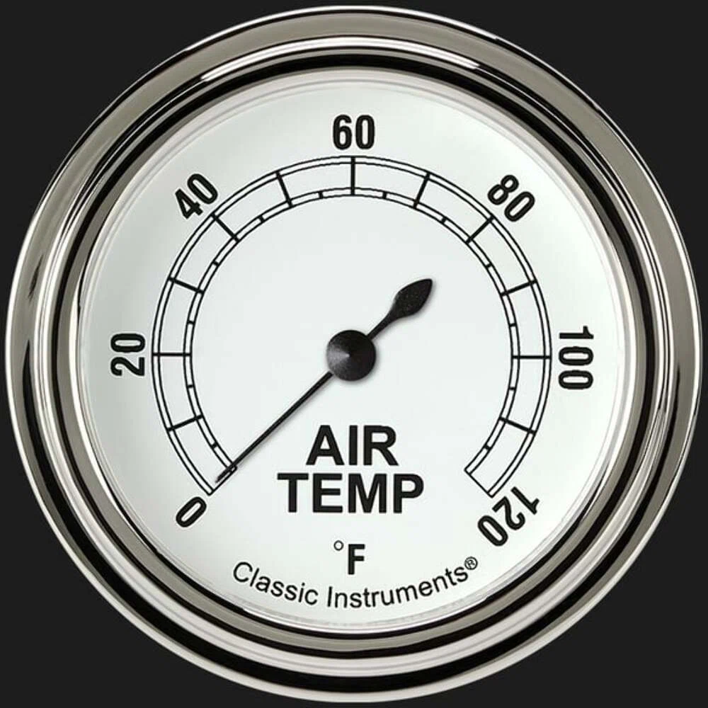 Classic White 2 5_8_ Outside Air Temp Gauge CW399SLF